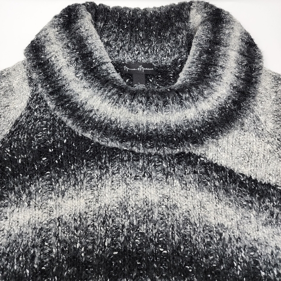 Mercer & Madison Off The‎ Shoulder Black Gray Wool Blend Sweater Large - Picture 6 of 12